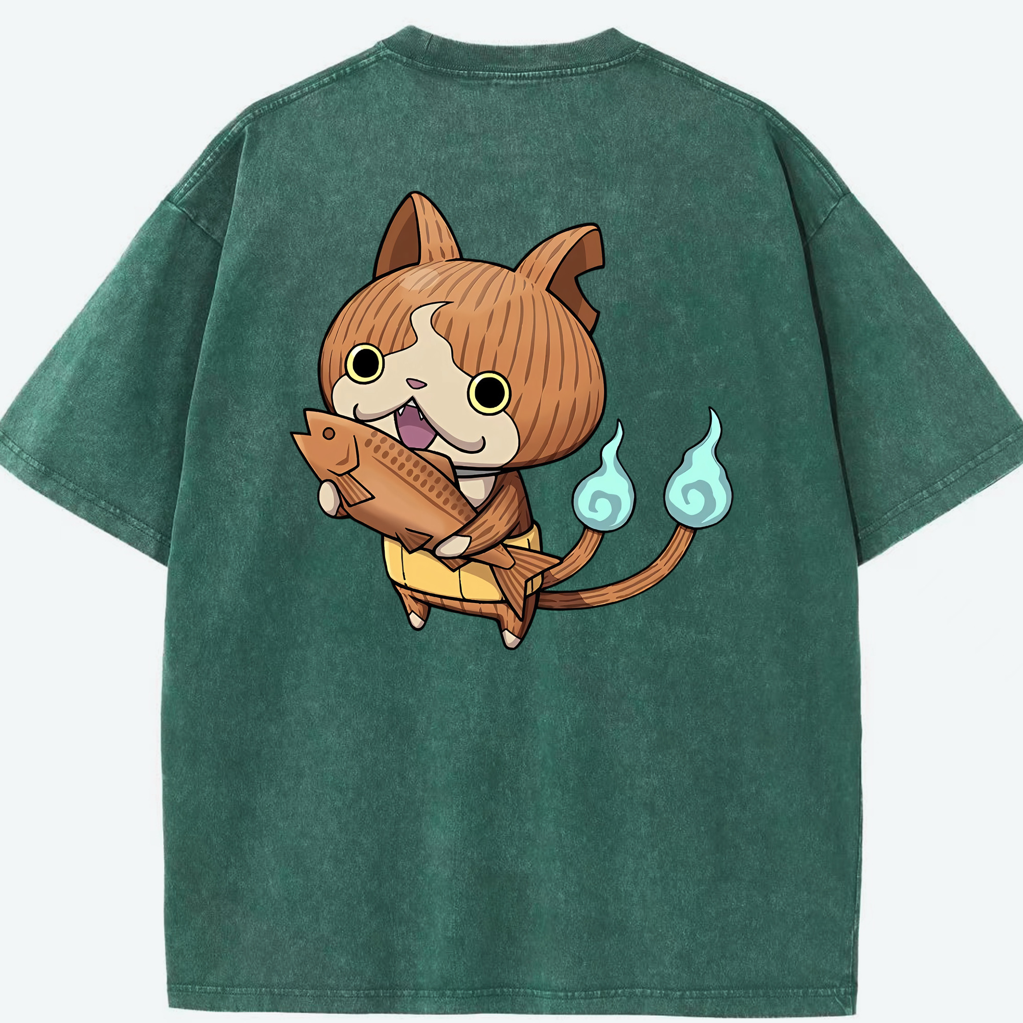 （画像用） 妖怪ウォッチ Yo-kai Watch 綿100% ヴィンテージ風 半袖Tシャツ（背面プリント）